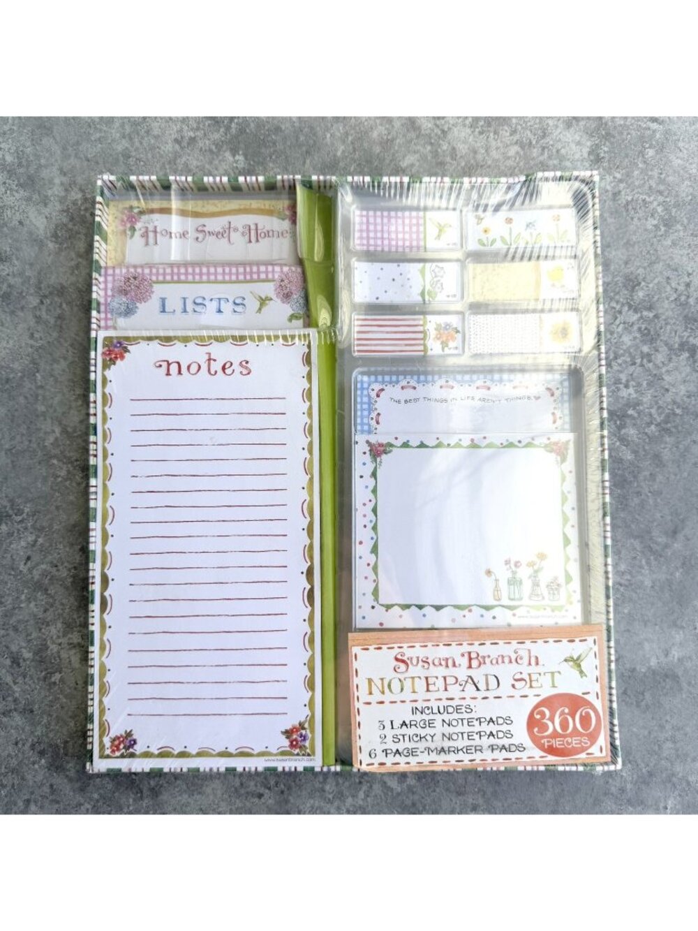 Susan Branch Notepad Set 360 Pieces Magnetic Memo Sticky Notes Page Markers NEW